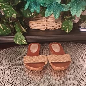 Fendi Beige Slide Sandals